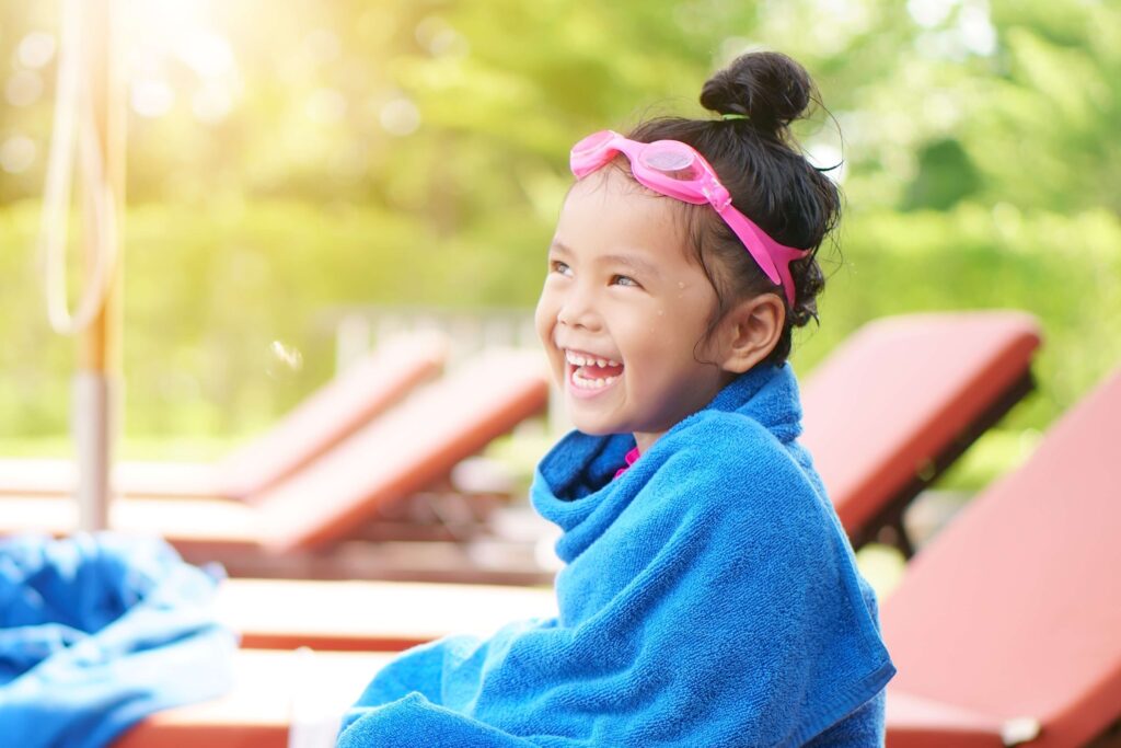 A young girl at a St Simons Island Water Park.