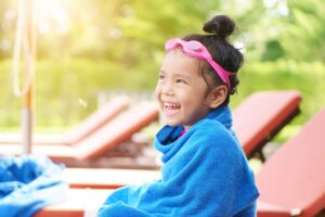 A young girl at a St Simons Island Water Park.