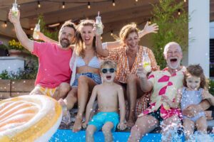 A big family enjoying Vacation Rentals on St Simons Island.